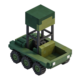 Voxel Military Rocket Launcher Truck Icon | Isometric 3D