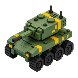 Voxel Military Tank 3D Isometric Icon