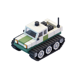 Voxel-Militärpanzer – isometrisches 3D-Icon