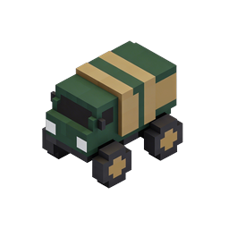 Ícone Voxel de Caminhão Militar Isométrico | Transporte 3D