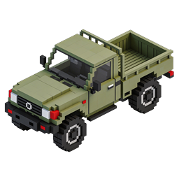 Voxel Military Truck - Isometric Pixel Art Vehicle Icon
