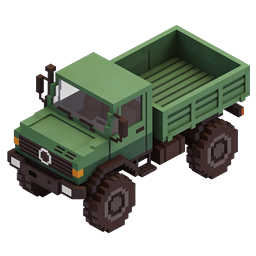Voxel Military Truck 3D Pixel Art Icon