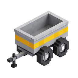 Voxel Mine Cart Icon - 3D Isometric Pixel Art