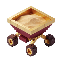 Иконка вагонетки для шахты Voxel - 3D изометрическая тележка с песком
