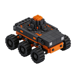 Voxel Mining Rover 3D Icon - Pixel Art Off-Road Truck