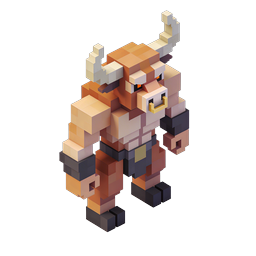 Voxel Minotaur Character Icon - 3D Cube Style