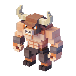 Voxel Minotaur Character 3D Game Asset Icon