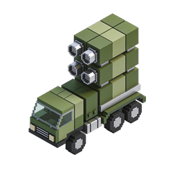 Ícone de caminhão lança-mísseis militar voxel
