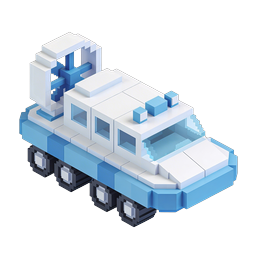Icône de véhicule base mobile isométrique voxel