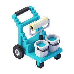 ไอคอนรถเข็นมือถือแบบ Voxel | พิกเซลอาร์ต 3D Isometric