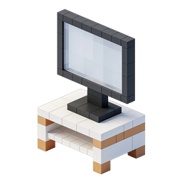 Voxel Monitor Icon - 3D Block Computer Display