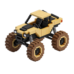 Voxel Monster Truck 3D Icon - Blocky Off-Road Vehicle