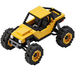 Biểu tượng 3D Isometric Xe Monster Truck Voxel