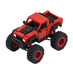 Voxel Monster Truck 3D Isometric Icon