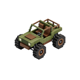 Monster truck voxel – icono 3D – vehículo todoterreno de bloques