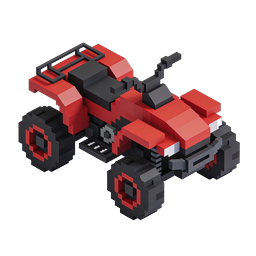Voxel Monster Truck 3D Icon - Red Off-Road Vehicle