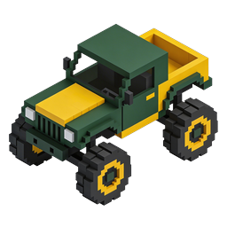 Voxel Monster Truck 3D Icon - Isometric Off-Road Vehicle