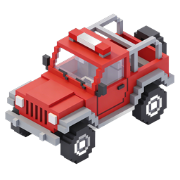 Voxel Monster Truck 3D Isometric Icon