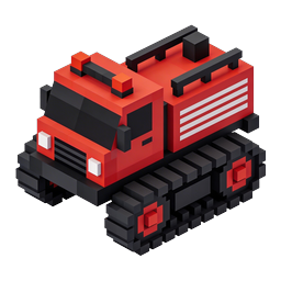 Icona 3D Monster Truck in Voxel - Pixel Art Rossa e Nera