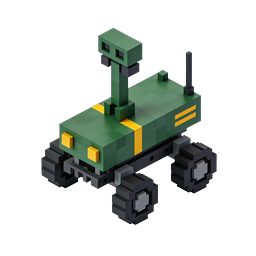 Icône 3D Isométrique de Rover Lunaire Voxel pour l'Exploration Spatiale