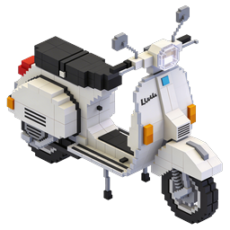 Ícone 3D voxel de rover lunar - veículo de exploração espacial