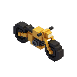 Voxel Motorcycle 3D Icon - Pixel Art Vehicle Design