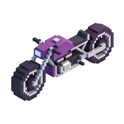 Voxel-Motorrad 3D-Pixel-Art-Icon - Futuristisches Hover-Bike