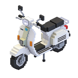 Voxel Motorcycle 3D Pixel Art Icon
