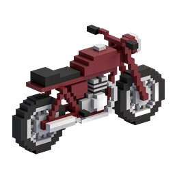 Voxel バイク 3D アイソメトリックアイコン | ピクセルアートバイク