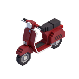 Voxel Motorcycle 3D Pixel Art Icon