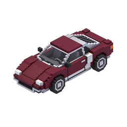 Voxel Muscle Car Isometric Pixel Art Icon