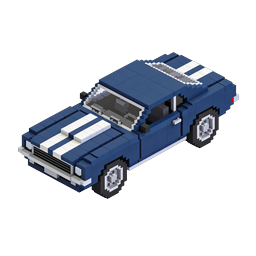 Voxel Muscle Car Icon - 3D Isometric Racing Vehicle