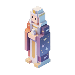 Icona festiva 3D isometrica Schiaccianoci Voxel