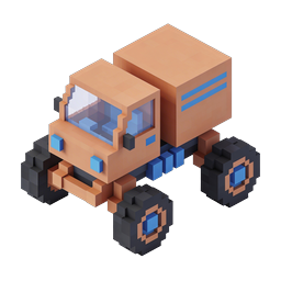 Voxel Off-Road Truck Icon - 3D Pixel Art Vehicle