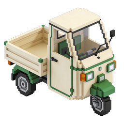 Isometric Voxel Off-Road Truck Icon - 3D Pixel Art