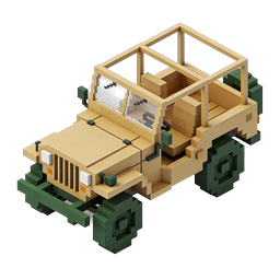 Voxel Off-Road Vehicle 3D Isometric Icon
