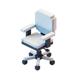 Isometric Voxel Office Chair 3D Icon