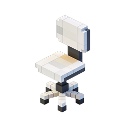 Icono de silla de oficina Voxel | Diseño de bloques 3D isométrico