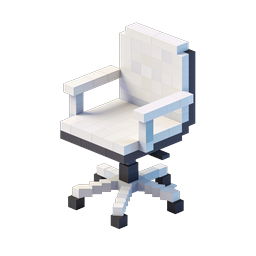 Voxel Office Chair Icon - 3D Block Style Design