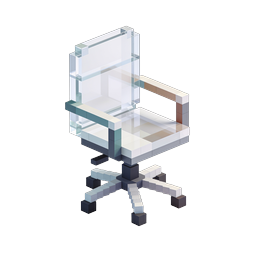 Voxel Office Chair 3D Isometric Icon