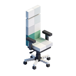 Voxel Office Chair 3D Isometric Icon Design