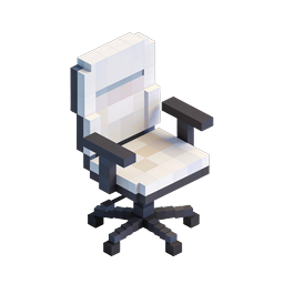 Voxel Office Chair 3D Isometric Icon Design