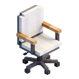 Voxel Office Chair 3D Isometric Icon