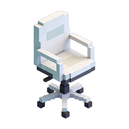 Voxel Office Chair 3D Isometric Icon for Workspace