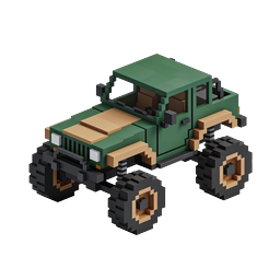 Voxel Off-Road Jeep Icon - 3D Blocky SUV