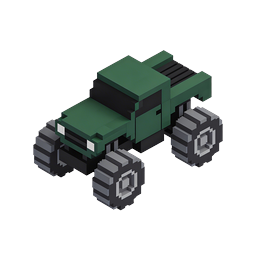 Biểu tượng xe địa hình Voxel - Phong cách 3D Pixel Art
