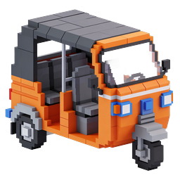 Voxel Orange Jeep 3D Icon for Gaming & Design