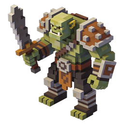 Voxel Orc Warrior 3D Game Character Icon