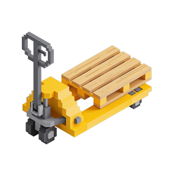 Voxel Pallet Jack Icon | 3D Warehouse Equipment