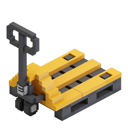 Icona transpallet Voxel isometrica per la progettazione di magazzini